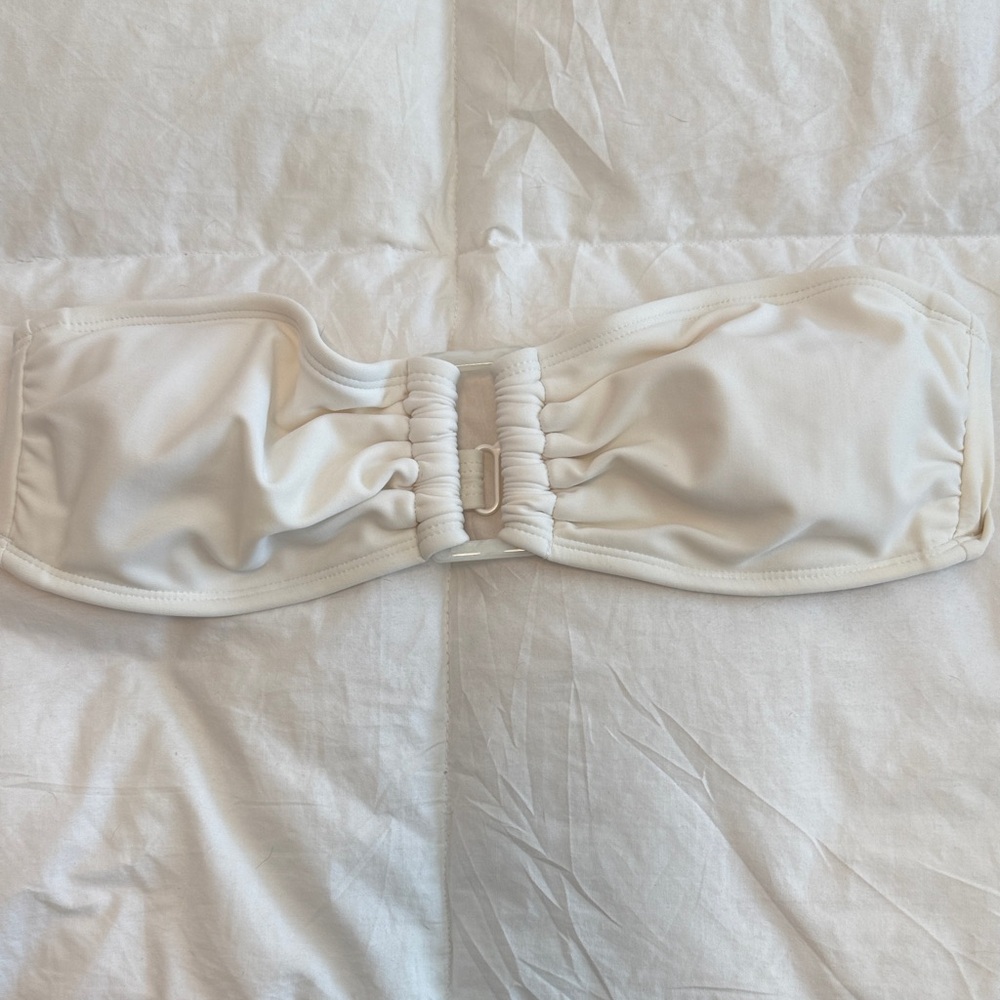 White Strapless Bikini Top